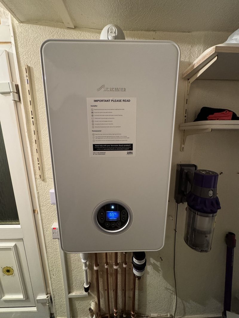 Worcester Bosch boiler with new copper pipework